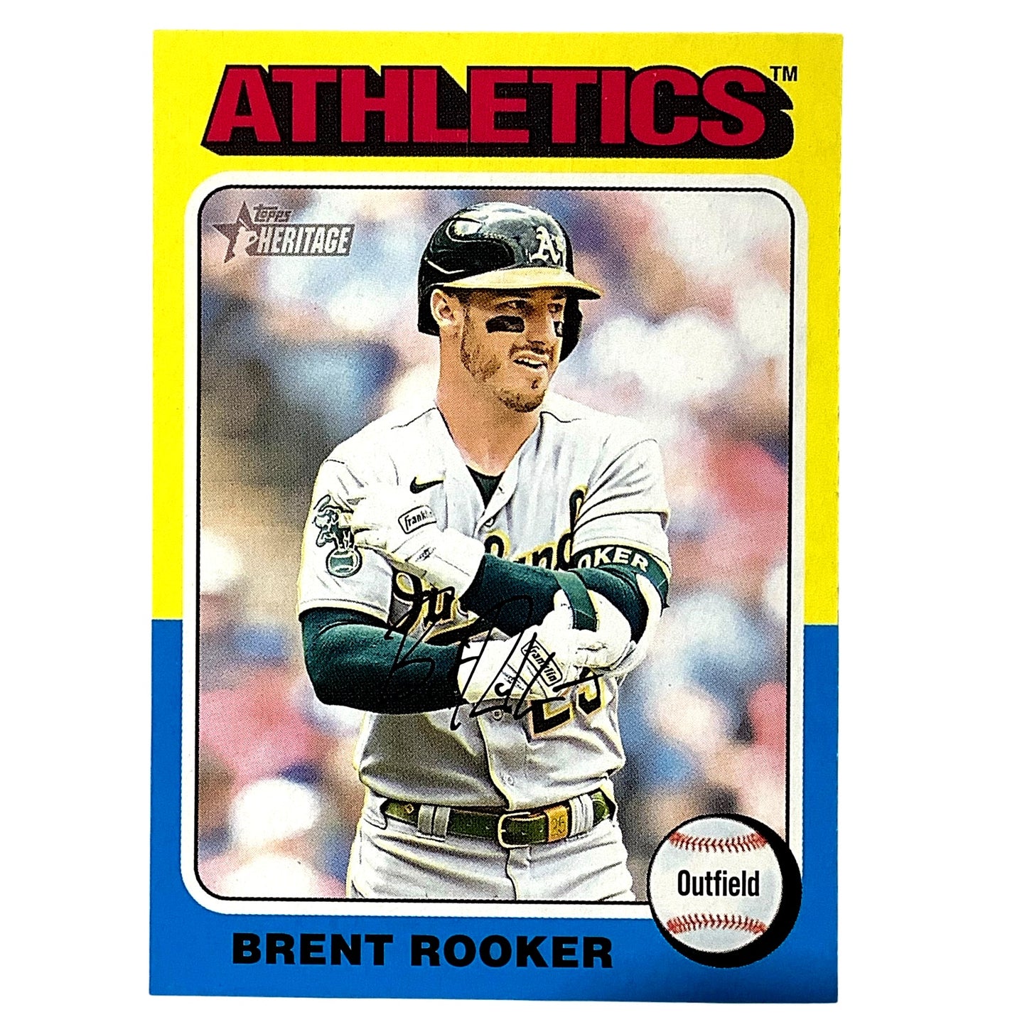2024 Topps Heritage - Brent Rooker, Oakland Athletics OF, Card #145, NM+