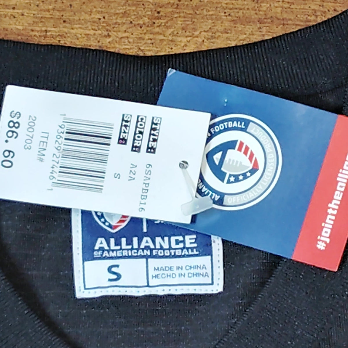 2019 Birmingham Iron AAF Starter Replica Jersey Size Small Slate Grey Black NWT