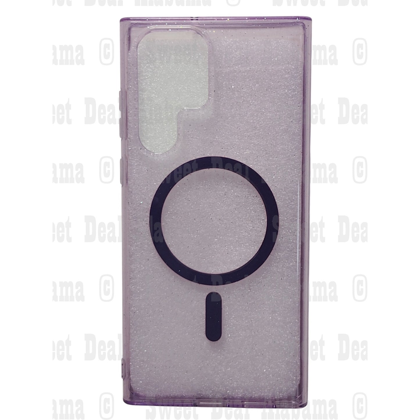 Magnetic Case - For Samsung Galaxy S22 Ultra - Glitter Purple, Shockproof