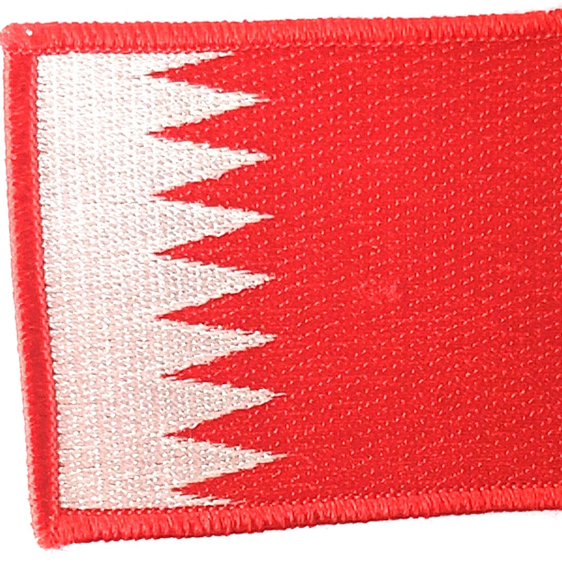 Bahrain Flag Patch Embroidered Tactical Military Morale Sew-On 3.5" x 2.5"