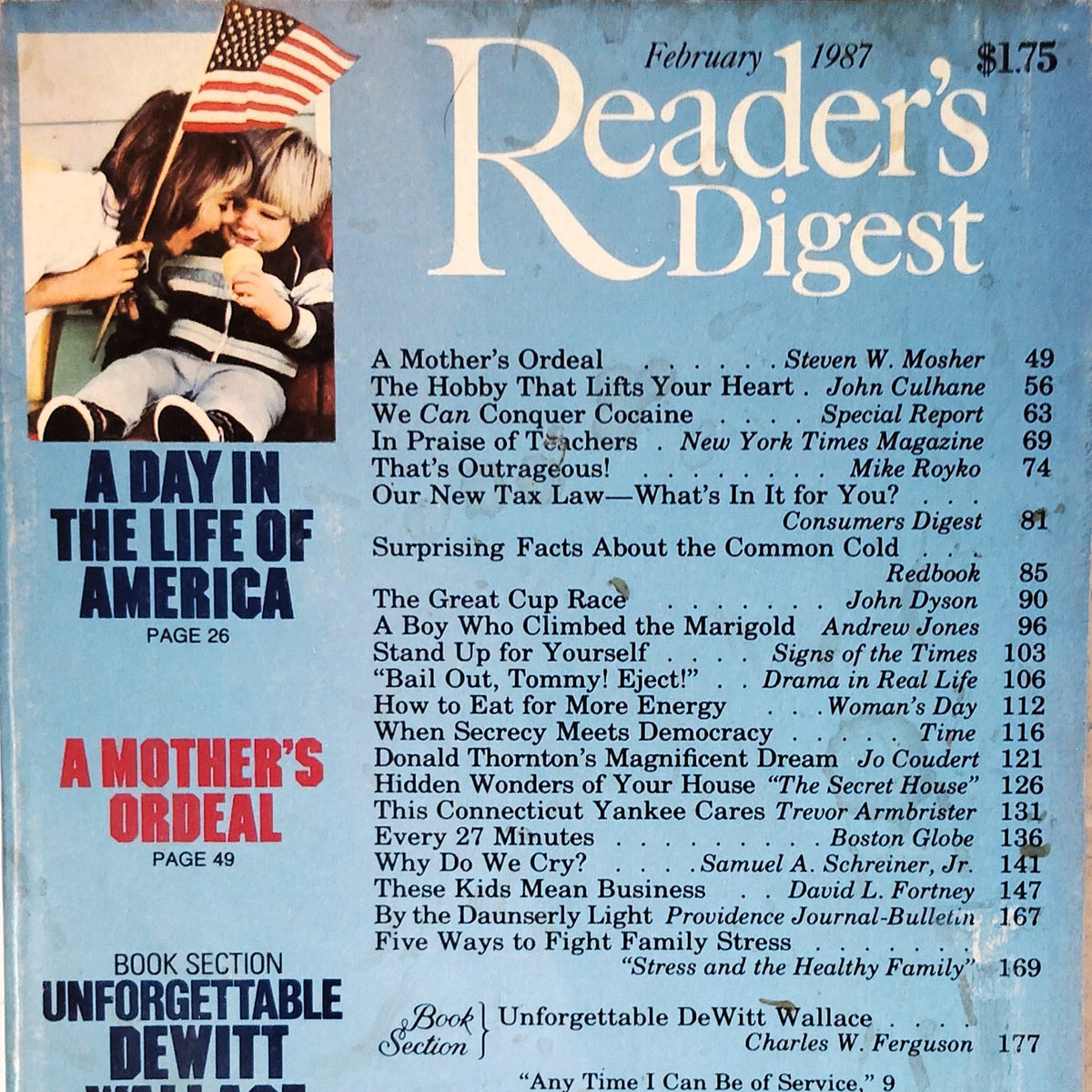 Reader's Digest Magazine February 1987 66th Year Issue Vintage Back Issue