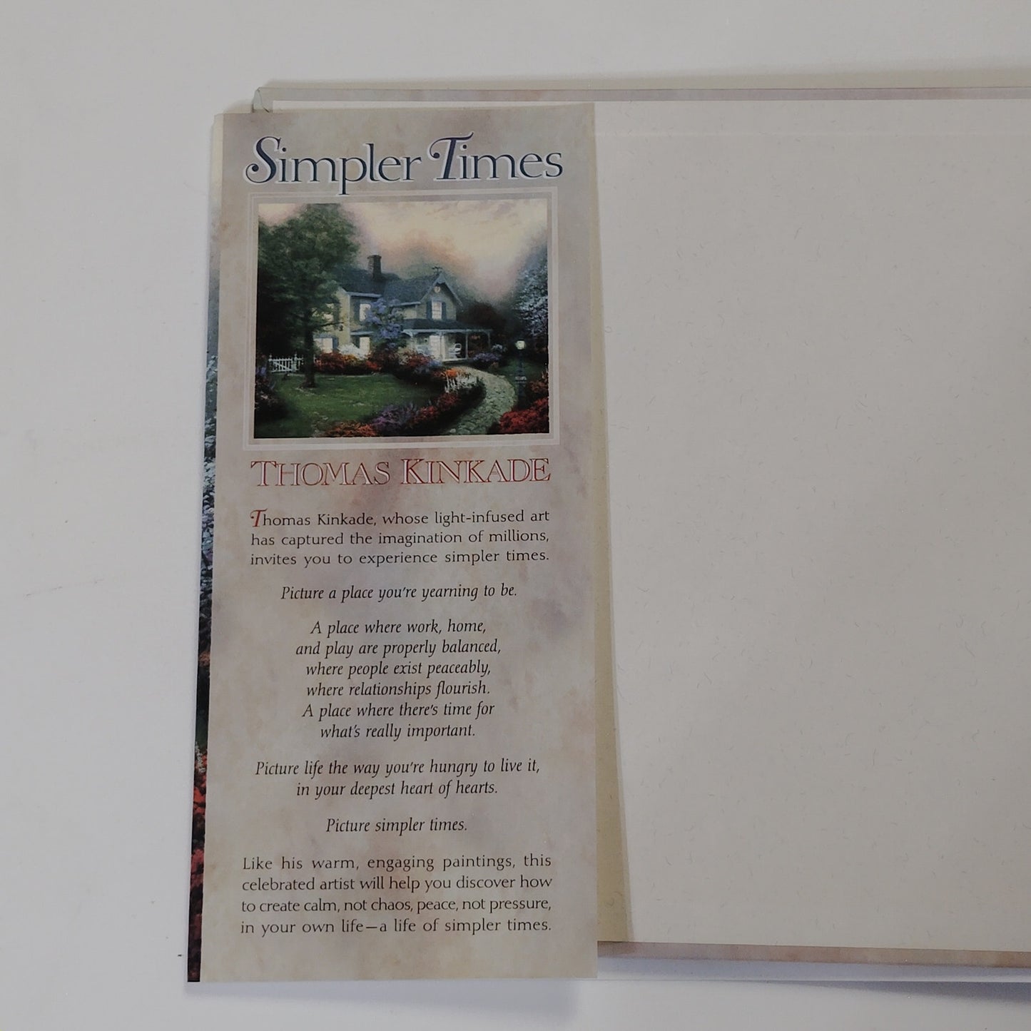 Simpler Times Thomas Kinkade 1994 Hardcover Gift Book 11.25" x 9.75"