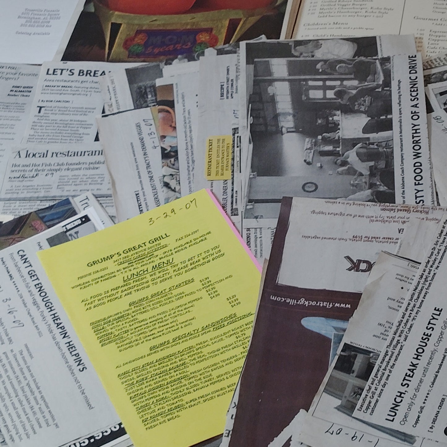 Vintage Alabama Restaurant Ephemera Collection 2005-2009 - Unique State History