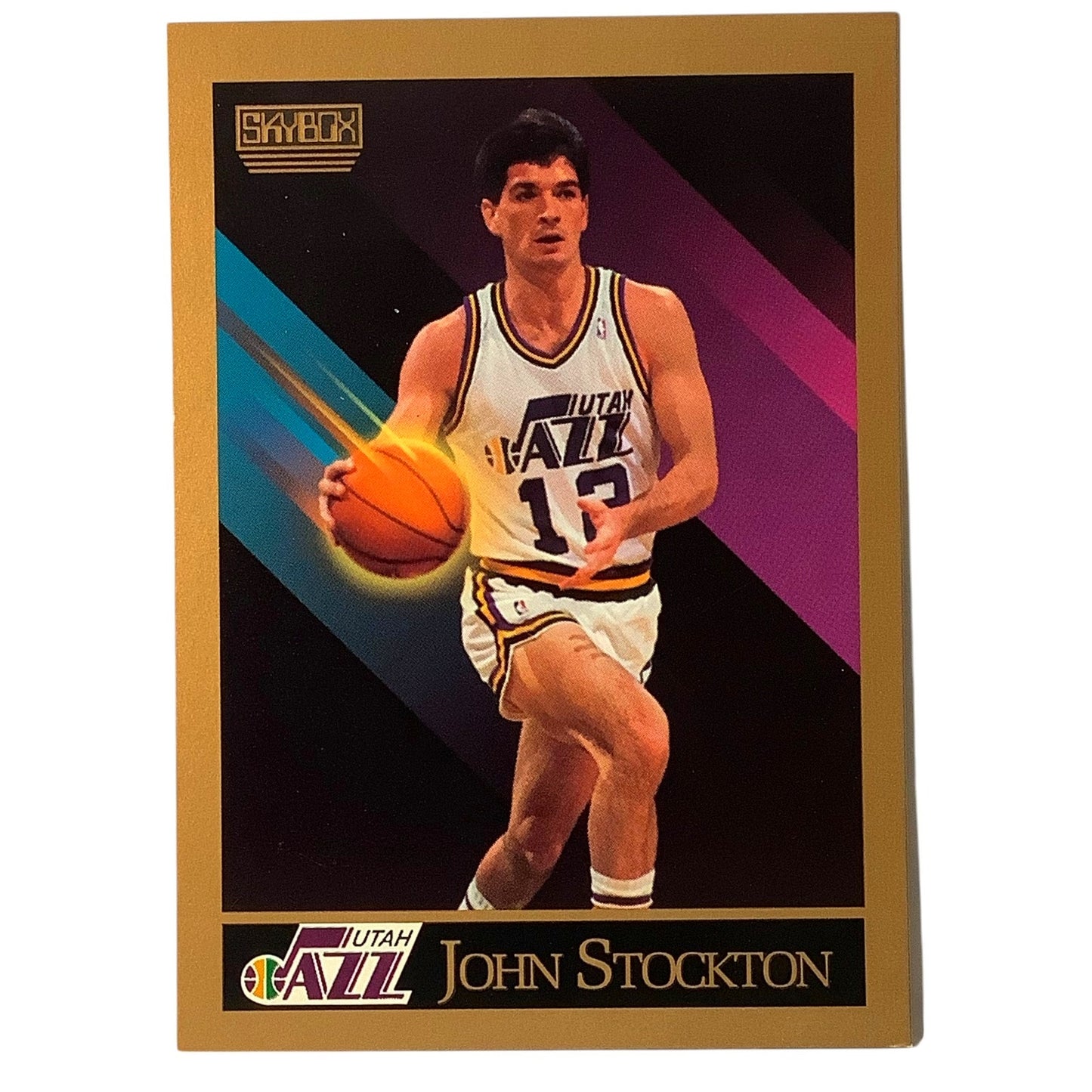 John Stockton, Card #284, Utah Jazz, 1990 NBA Skybox NM+