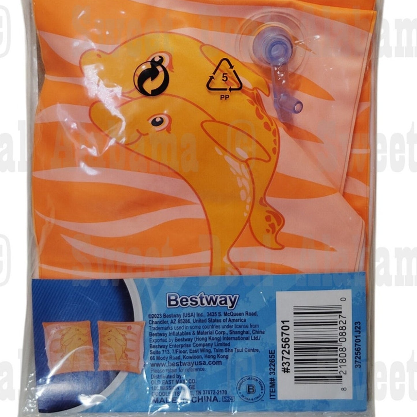 Kids Armbands Floaties, Dolphins, Ages 3-6, 6.5" x 5" x 6" Inflated, H2O Go!