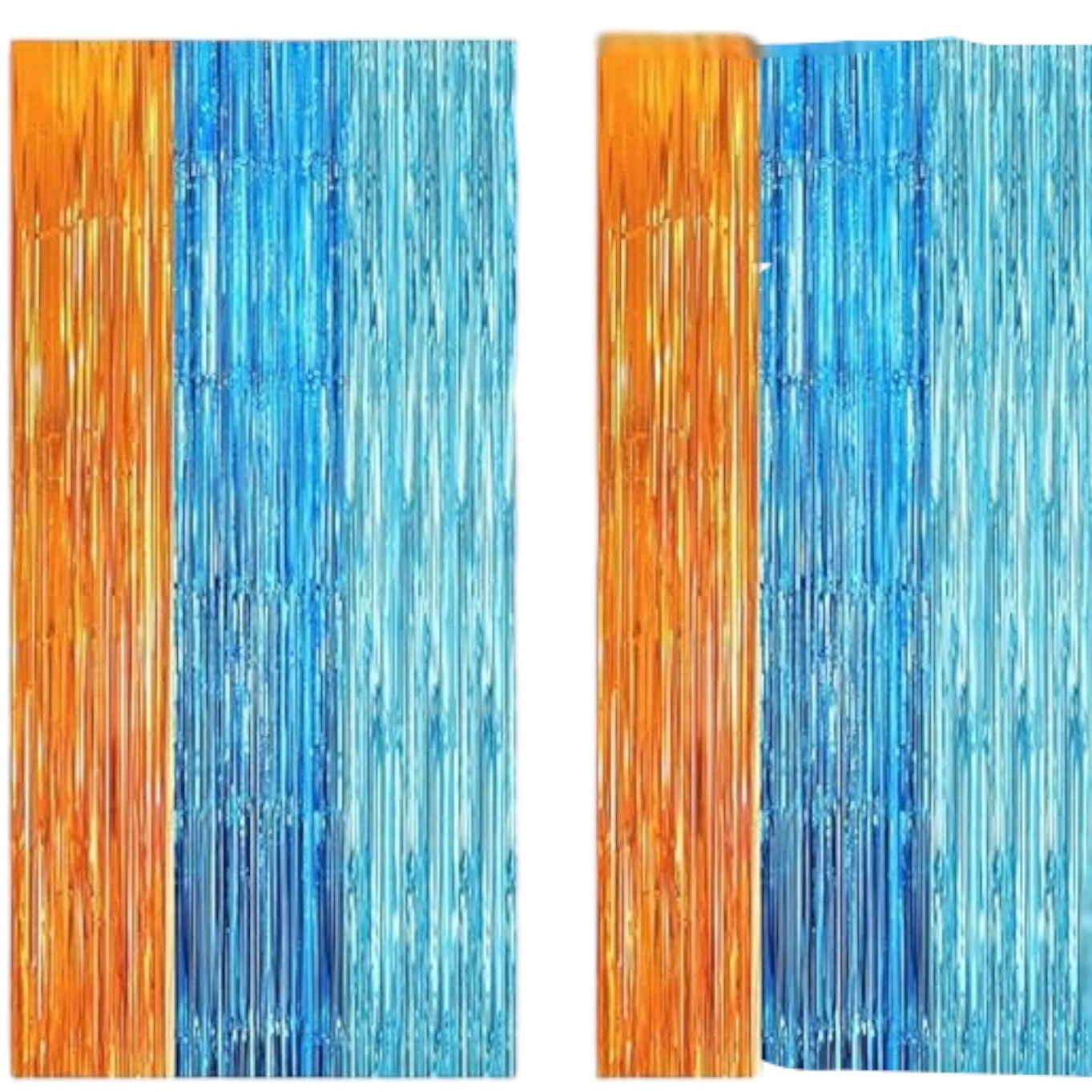 2Pk Orange/Blue Streamers & Banner – Dog Man Birthday Foil Backdrop Set