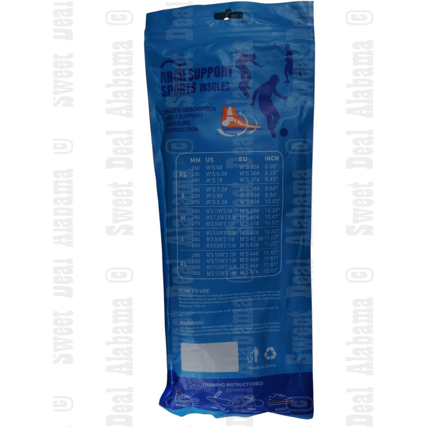 YCMM High Arch Support Insole Inserts w/ Ventilation Holes XL (M:10-12 /W:12-14)