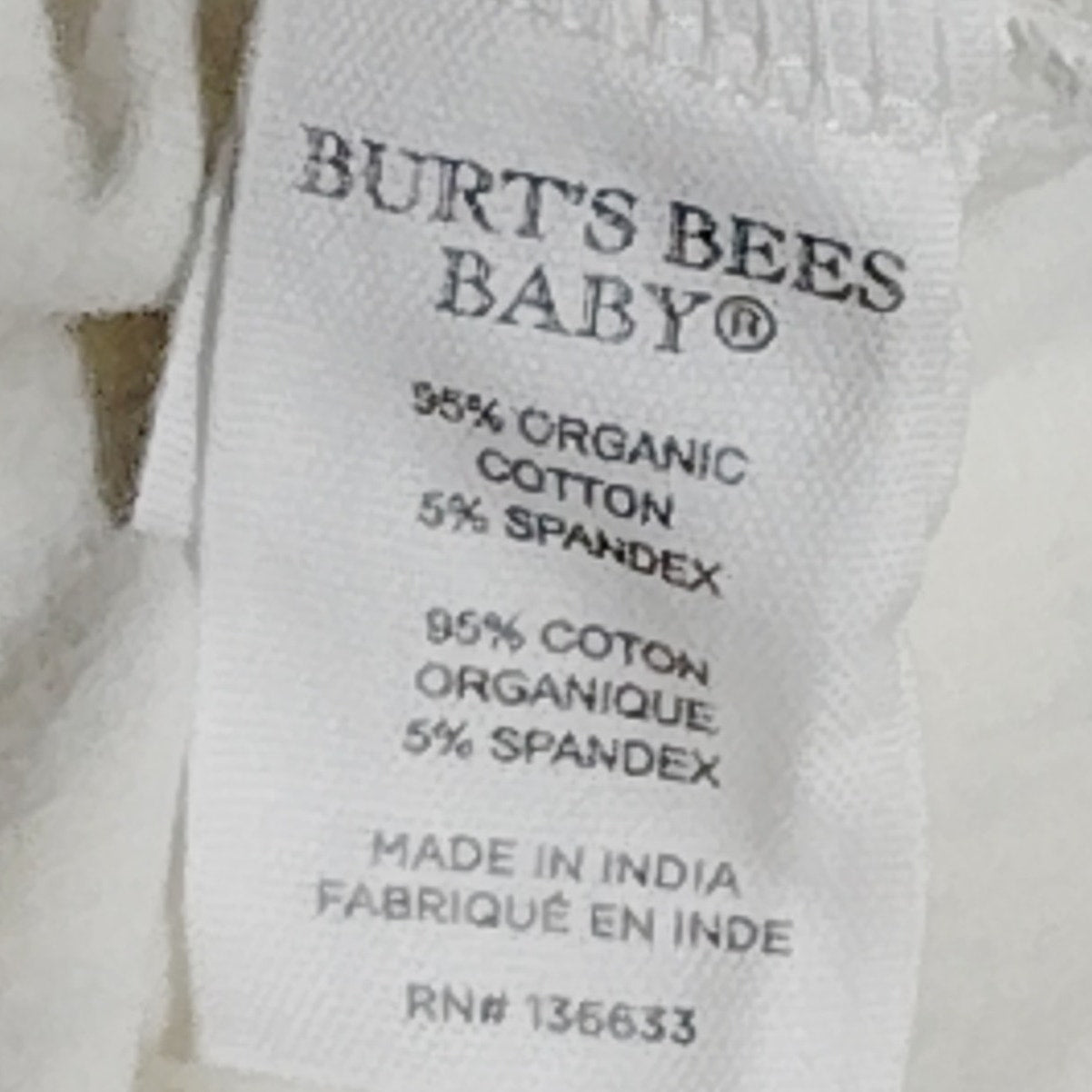 Burt’s Bees Baby Bottoms – 0-3 Months – 21.5 to 24 in – Cream/Silver