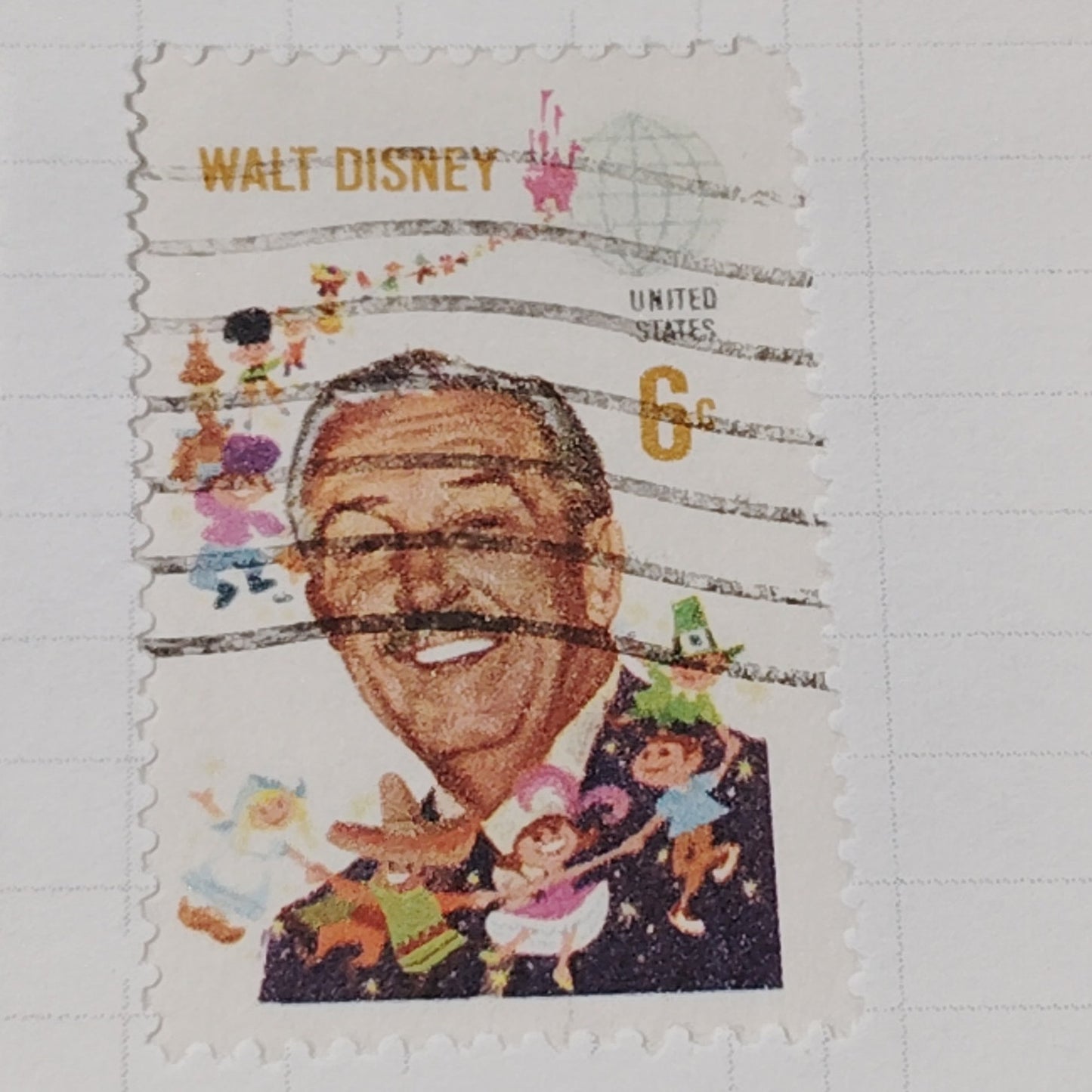 1968 Scott #1355 – 6¢ Walt Disney / Children of the World – Canceled