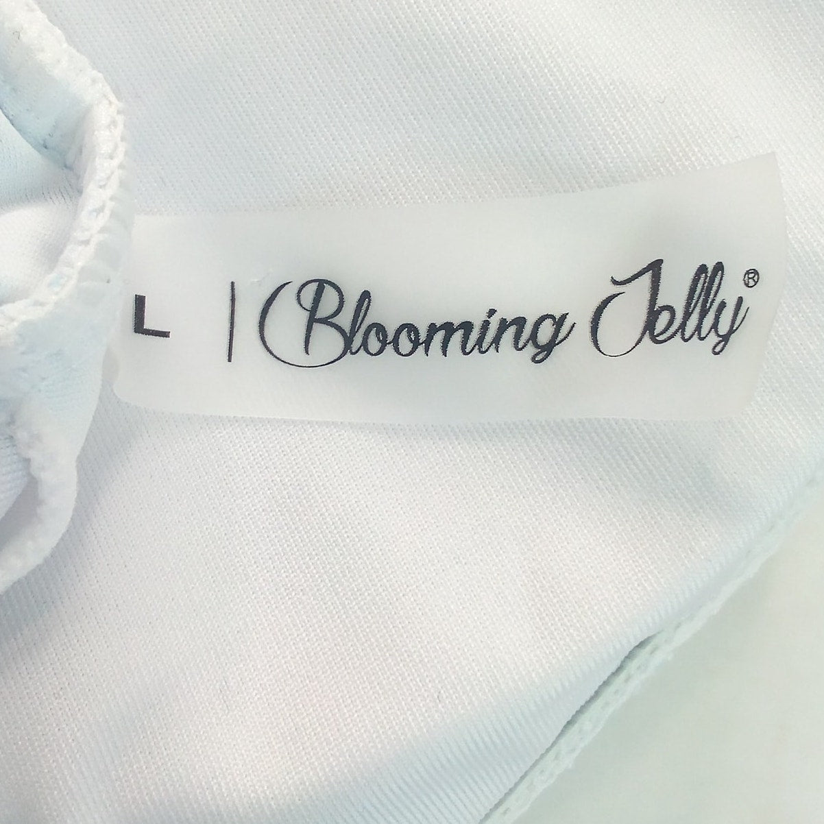 Blooming Jelly Blue White Stripe Bandeau Halter Bikini Top Women’s Large