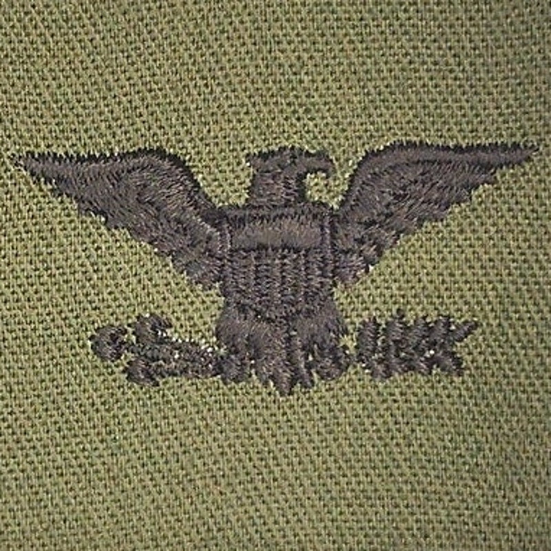US Army USAF Colonel O‑6 Rank Patch Subdued OD Green 5" × 2" Pair