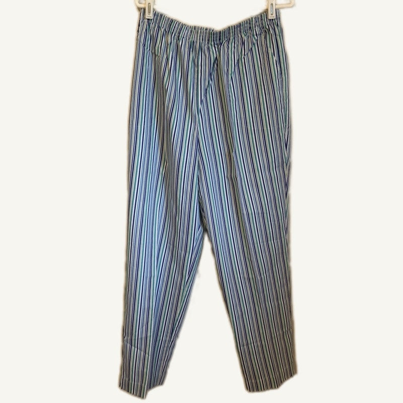 Women's Joanna & Blair 2-Piece Blue Tank Top & Striped Lounge Pants Set L/16