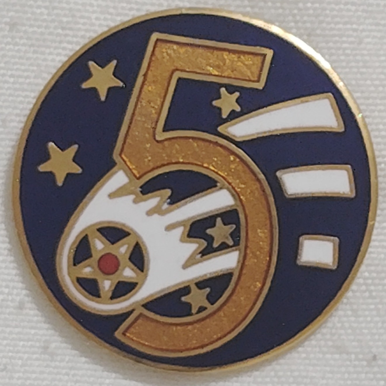U.S. 5th Air Force Insignia Novelty Enamel Pin – 1" Double Clutch Hat, Lapel Pin