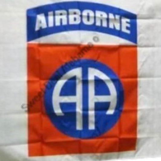 White Airborne Insignia 3' x 5' Poly Flag / Banner Metal Grommets, Canvas Header