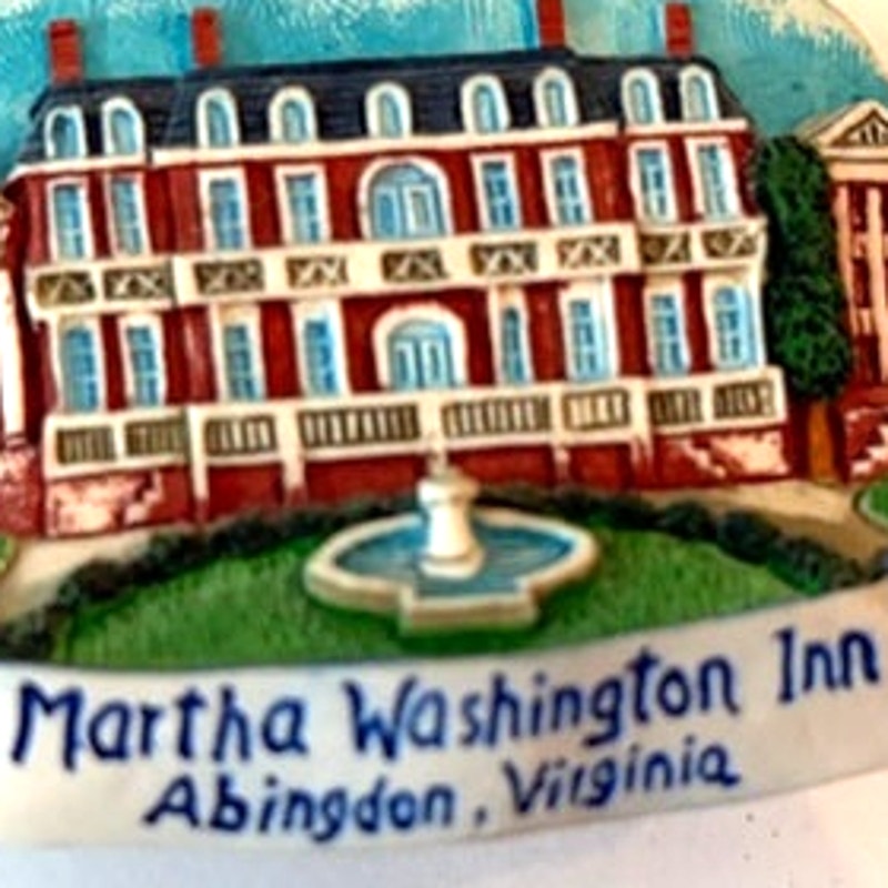 Martha Washington Inn Abingdon VA 3D Hard Resin Fridge Magnet Historic 2.5x2.125