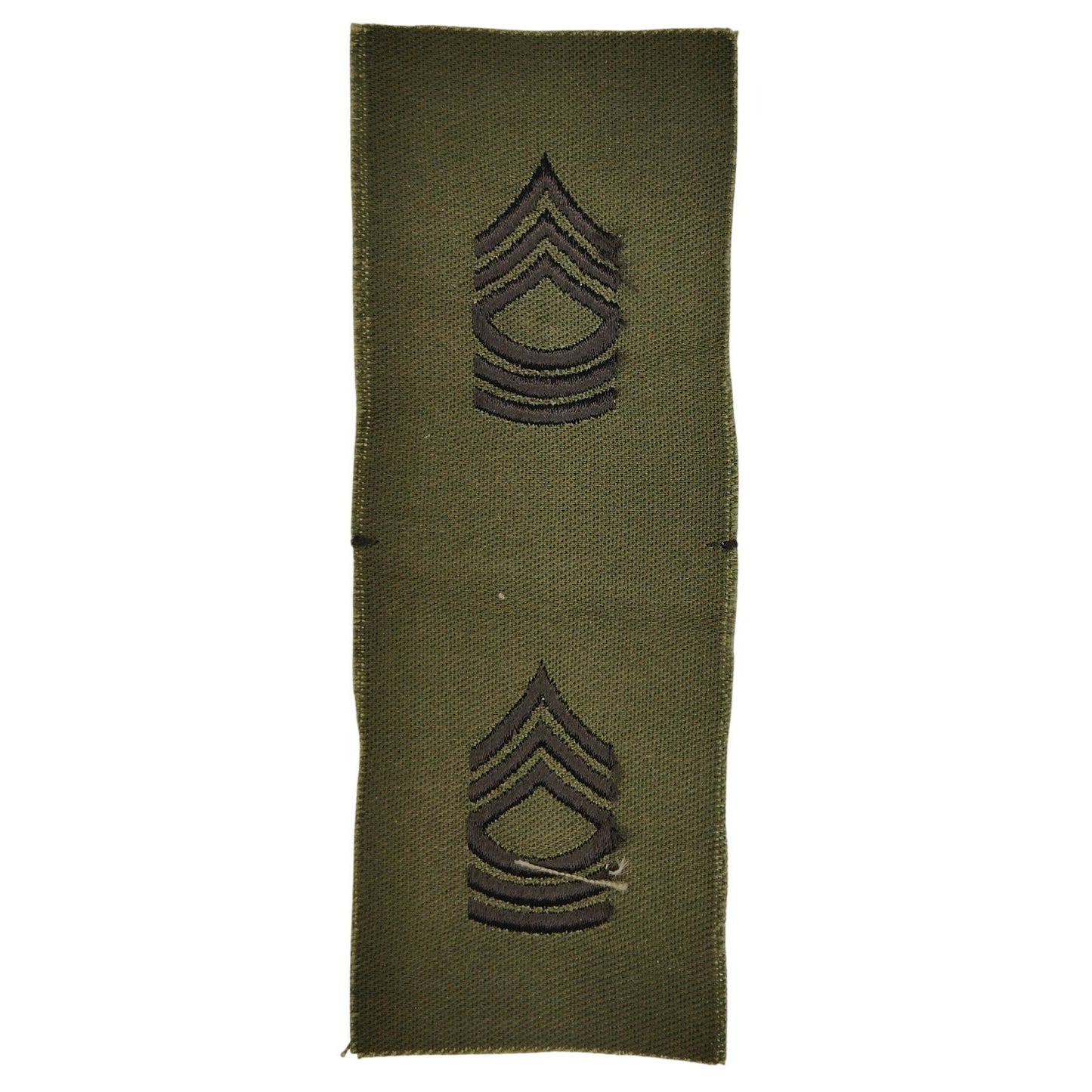Vintage US Army Sergeant E‑5 Subdued OD Sleeve Chevrons Pair 5‑1/2" × 2" Sew‑On