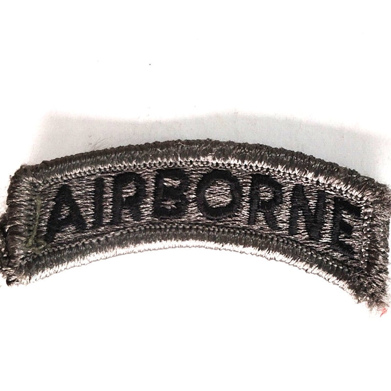 US Army Airborne Tab Embroidered Patch Subdued 2‑1/2" × 1" Hook Back