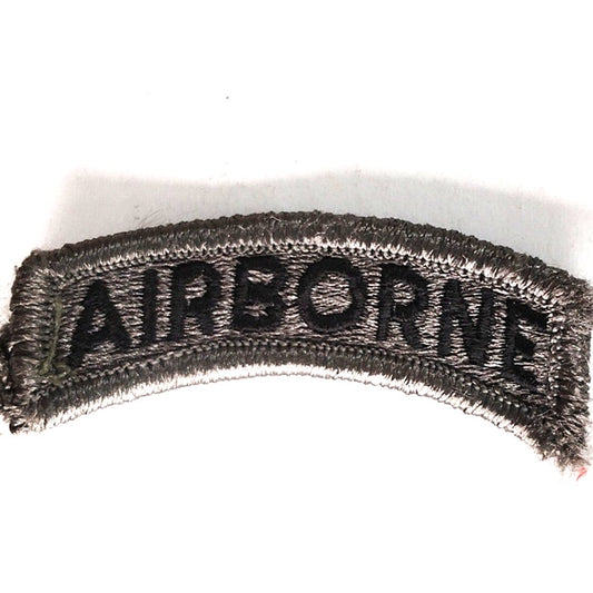 US Army Airborne Tab Embroidered Patch Subdued 2‑1/2" × 1" Hook Back