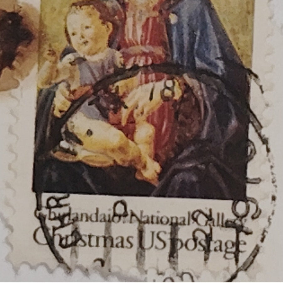 1975 Madonna & Child Stamp – Non-Denominated – Used – Ghirlandaio – USPS