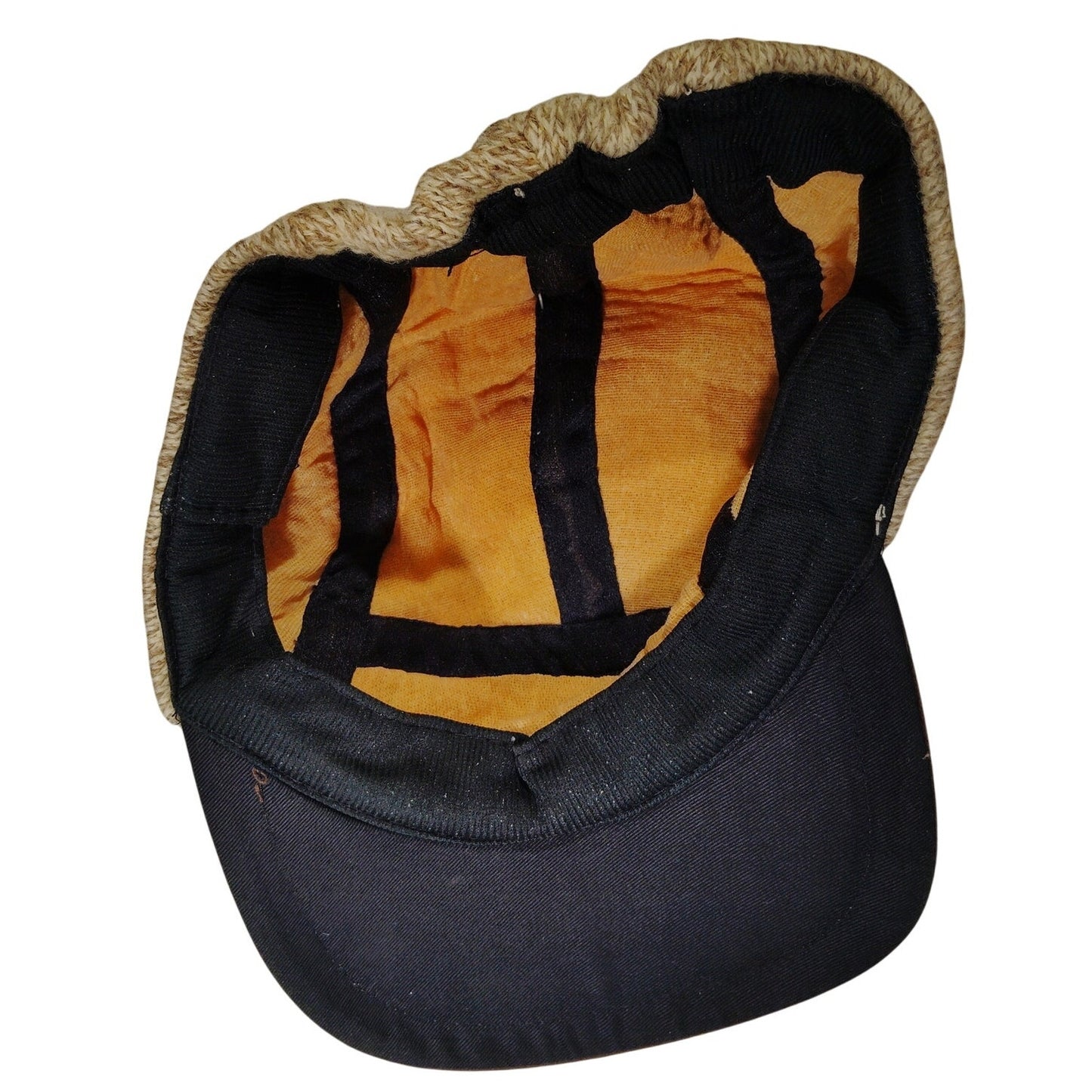 Vintage Broner Newsboy Cap, Tweed Taupe, Faux Suede Bill, OS (Est. 7.5 to 7.75)