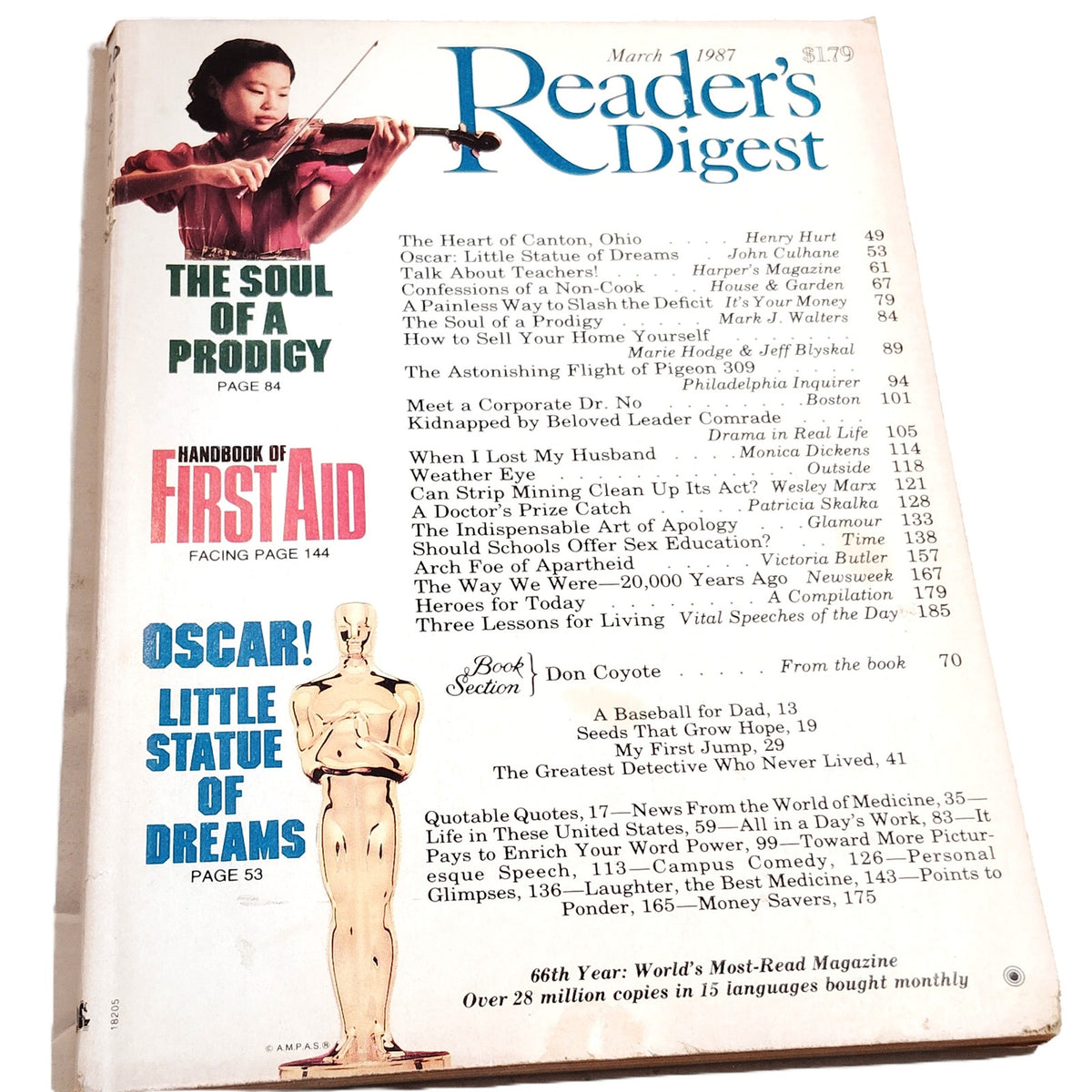Reader's Digest Magazine March 1987 The Soul of a Prodigy Vintage Back Issue