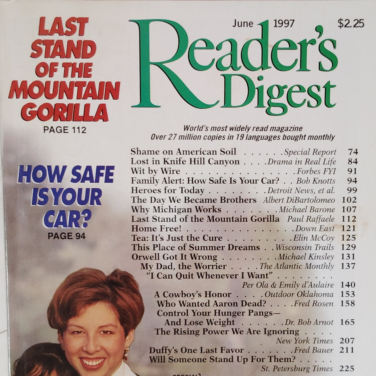 Reader's Digest Magazine June 1997 Mountain Gorilla Vintage Back Issue