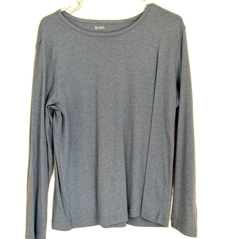 Blair 2-Piece Blue Long Sleeve Top & Navy Knit Vest Set Size L Women