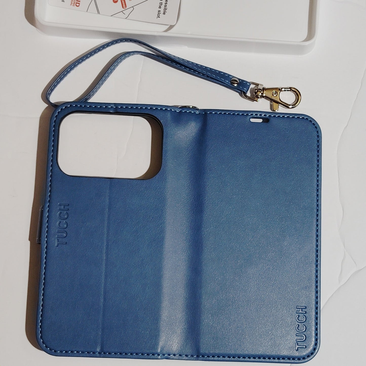 TUCCH Wallet Case for iPhone 17 6.3" RFID PU Leather Flip Cover Blue