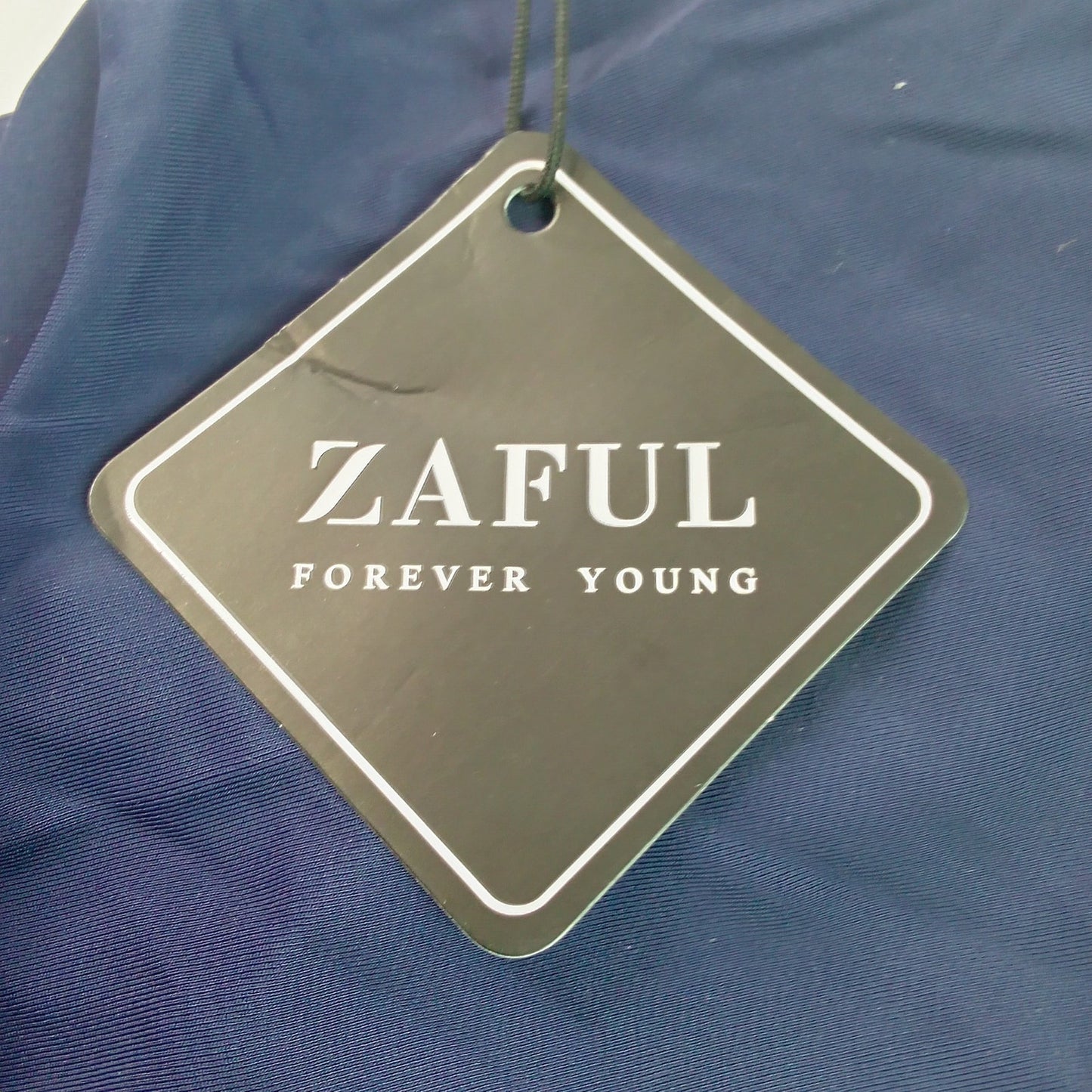 Zaful Navy Button Front Tie Bikini Top Women’s Small (US 4) Tank Style Swim