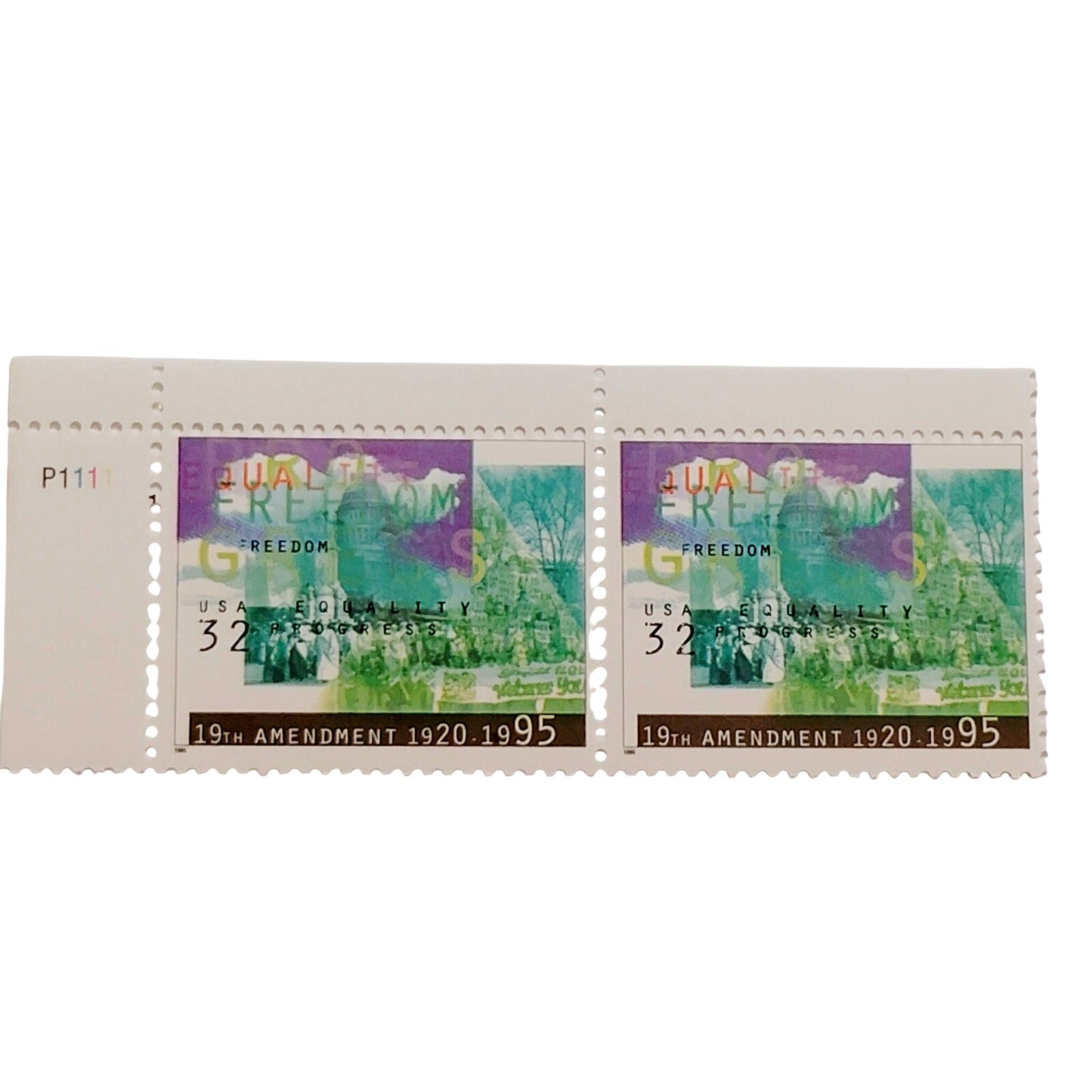 Block of 2 – 1995 USA 32¢ 19th Amendment MNH Scott 2980 Plate Block