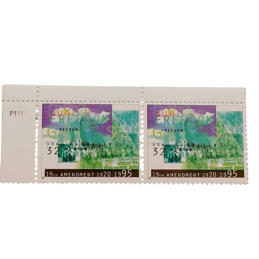 Block of 2 – 1995 USA 32¢ 19th Amendment MNH Scott 2980 Plate Block