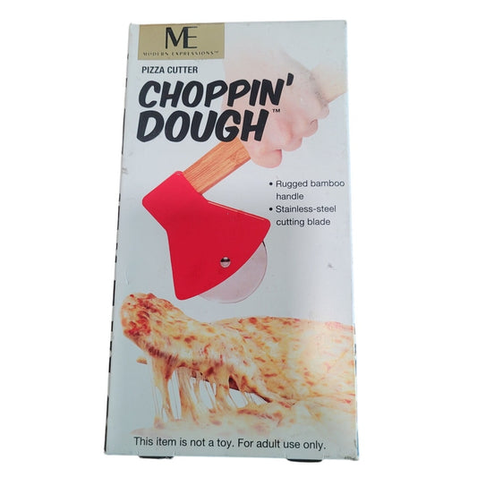 ME Pizza Cutter - Choppiin' Dough - Bamboo Handle & Stainless Steel Blade