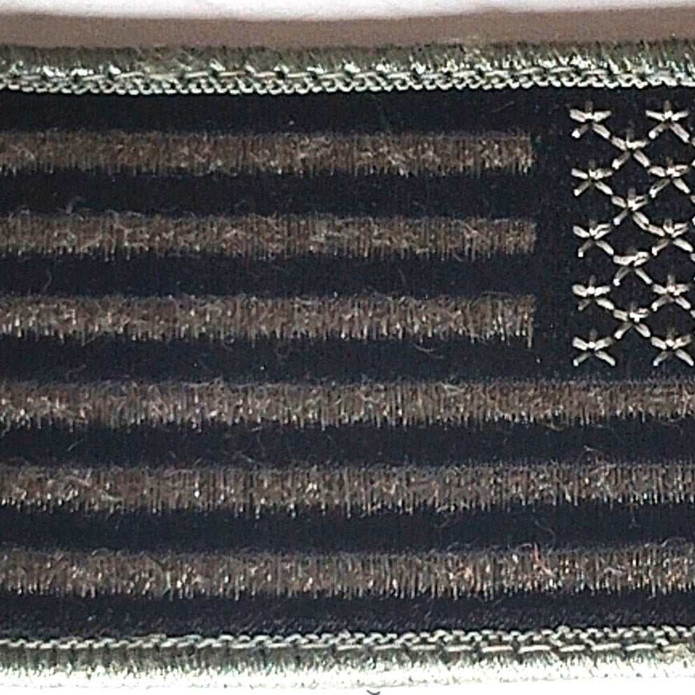 US Reverse Flag Patch Subdued Foliage Green/Black 3‑1/4" × 1‑7/8" Hook Back