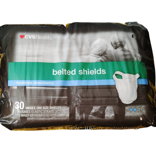 CVS Health Moderate Absorbency Belted Shields, One Size, 30 CT, Unisex