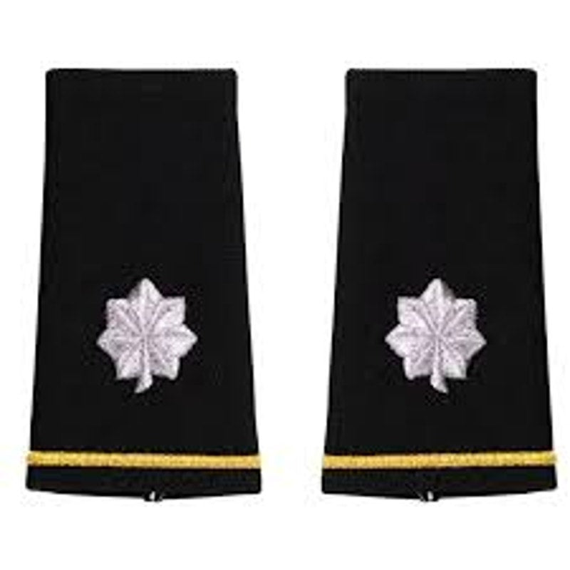 US Army Lieutenant Colonel O‑5 Shoulder Boards Male Silver Oak Leaf Pair Slip‑On
