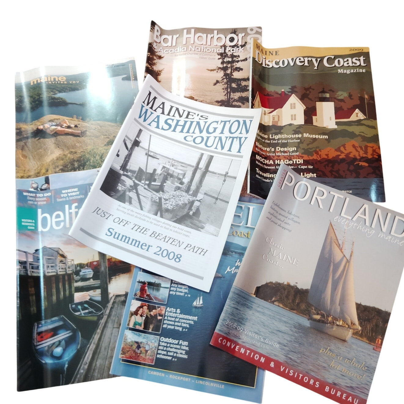 Vintage Maine Travel Magazine Lot 2008 2009 Portland Bar Harbor Midcoast 3.75 Lb