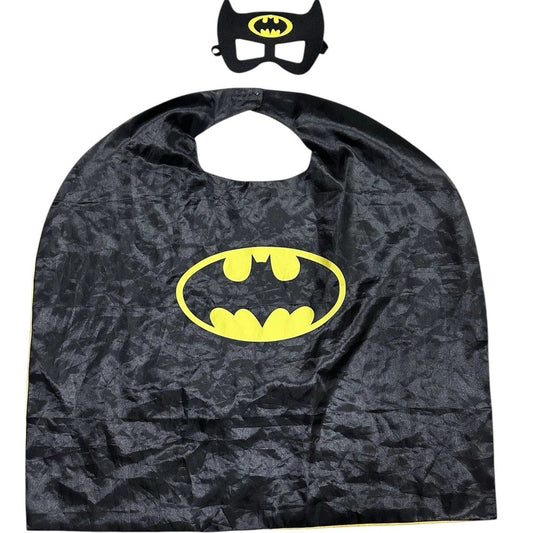 Bat Superhero Cape & 2 Masks Kids Set – Satin & Felt, Hook & Loop