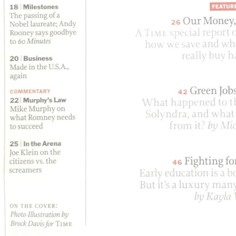 TIME Magazine October 10 2011 What We Spend Money On, Andy Rooney, Hank Williams