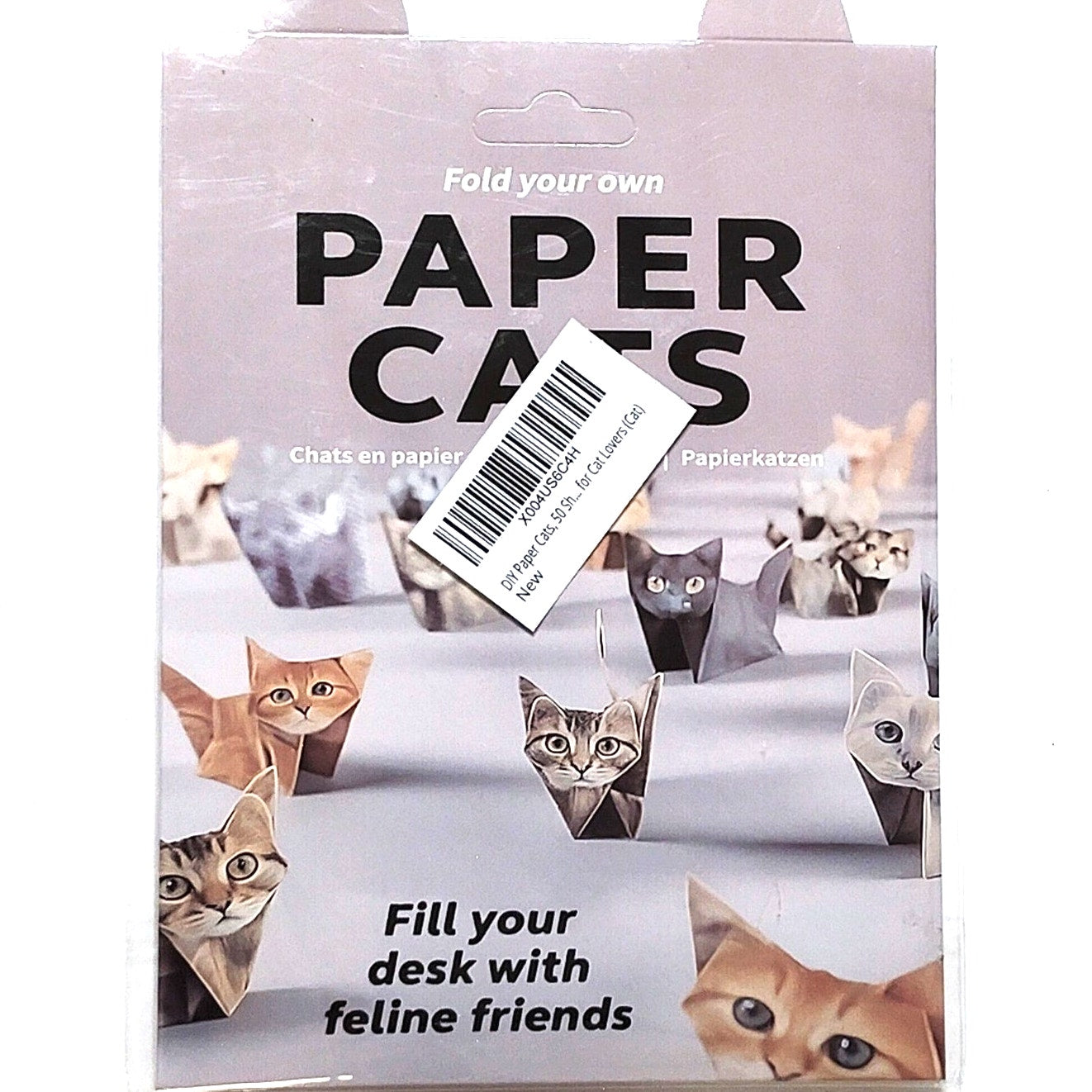 DIY Paper Cats Origami Kit 50 Sheets Cute 3D Cat Models Craft Activity