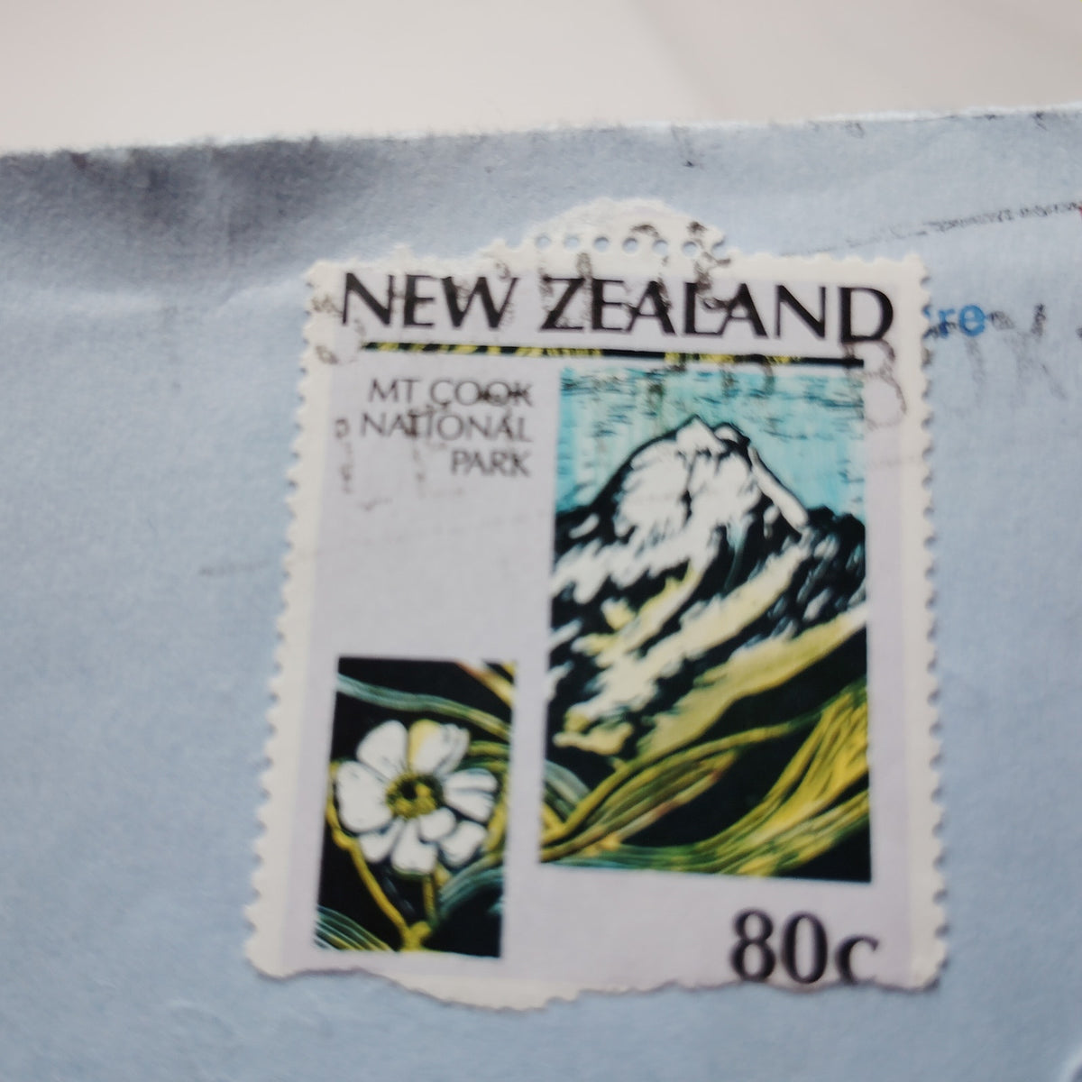 1988 New Zealand Aerogramme 80c Mt Cook Stamp Air Mail Postmarked Cover