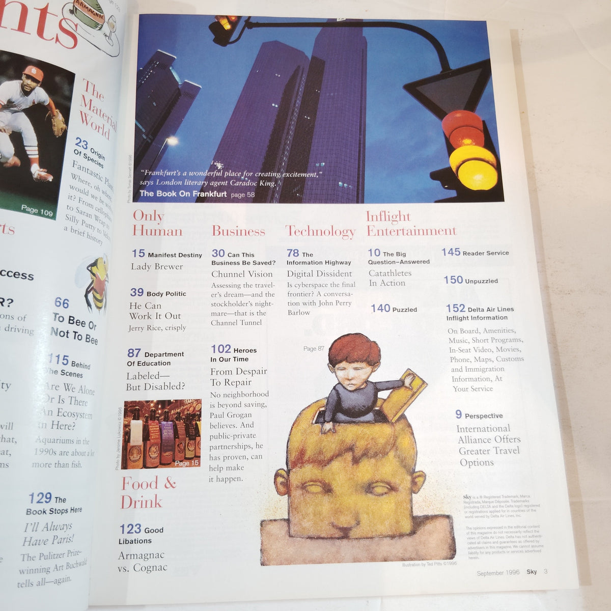 Delta Sky Magazine - September 1996 - Jerry Rice Cover - Vintage In-Flight Issue