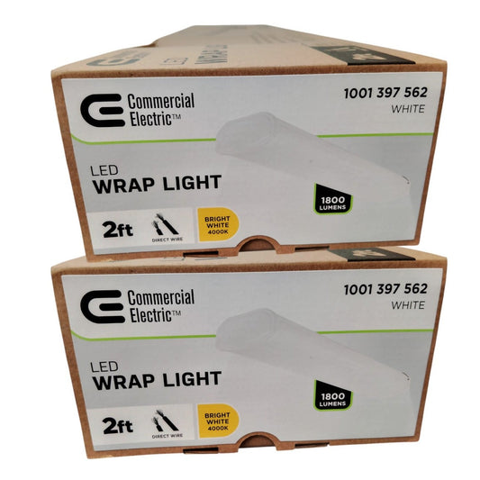 Commercial Electric 2-Pack 24 in. Integrated LED Wraparound Ceiling Light – 1800 Lumens