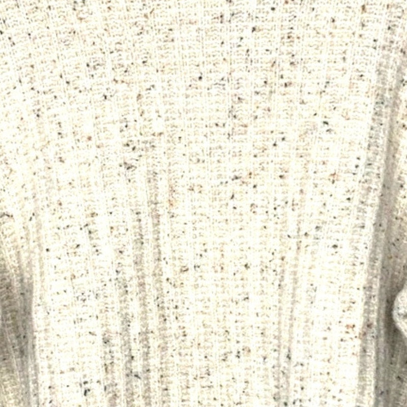Mock Turtleneck Cashmere‑Like Pullover Sweater – Cream w/ Speckles – Women’s XXL