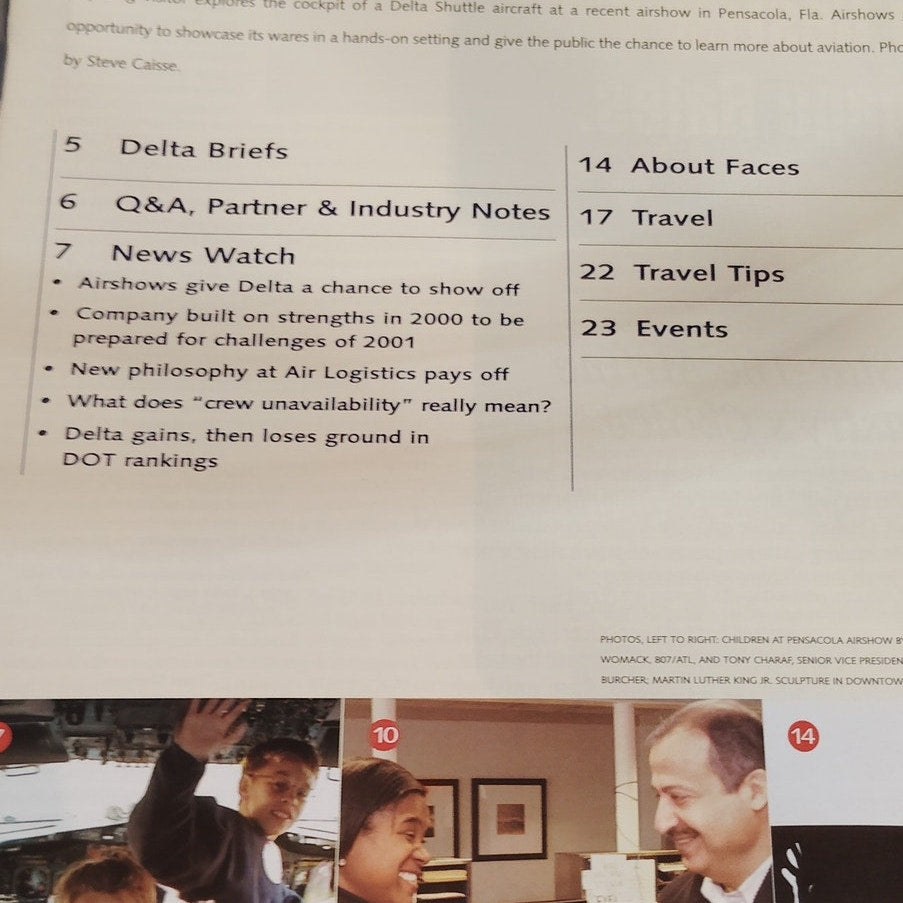 Delta News Digest - January 2001 Aviation Magazine - Red/White Pre-Owned