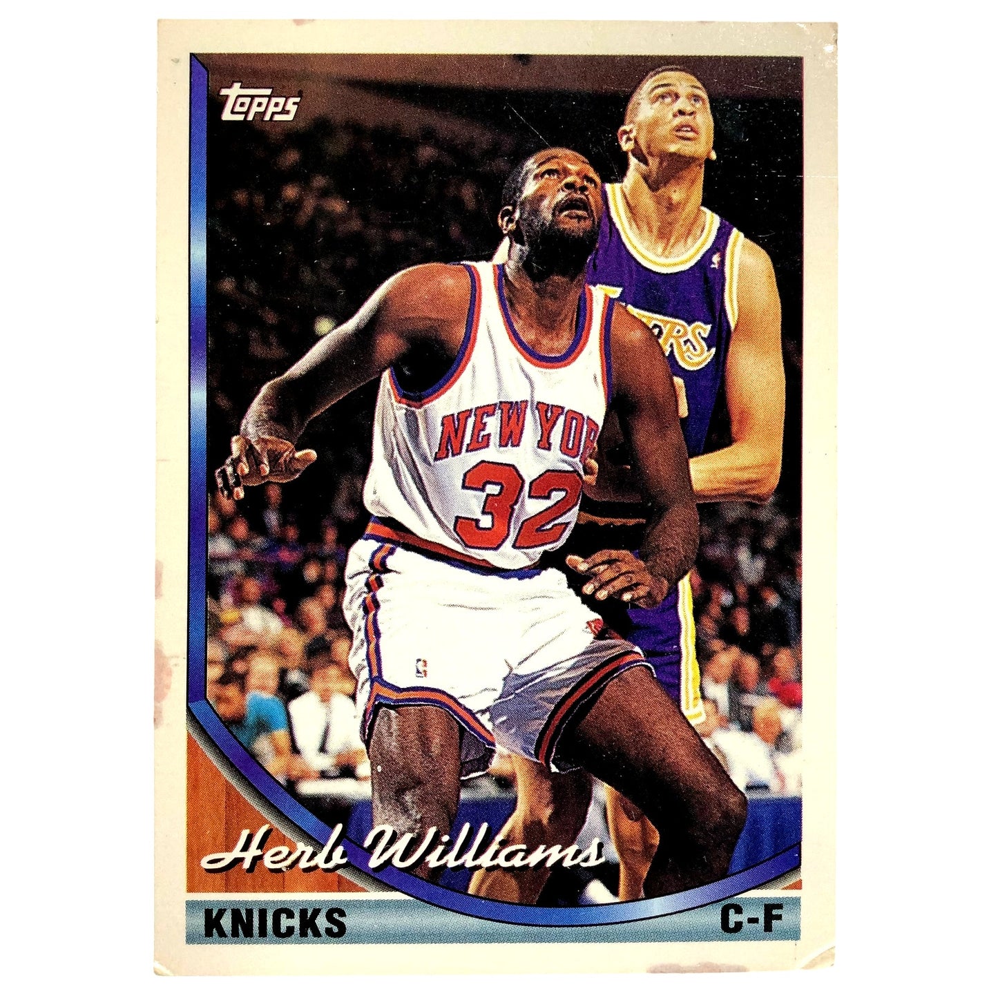 Herb Williams, New York Knicks, 1993 Topps Collector's Card 278, EXC