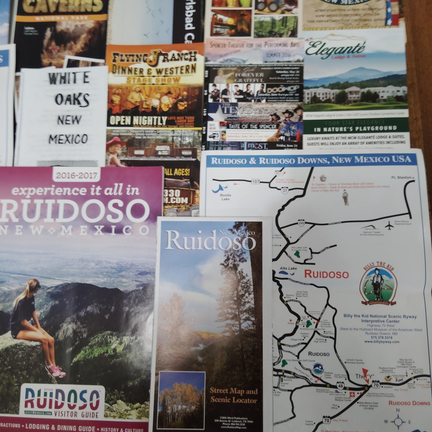2016-2017 New Mexico Travel Guide & Ephemera Lot - Ruidoso, Carlsbad NM Brochures