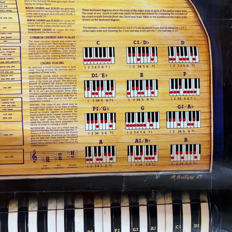 Vintage -The Keyboard Poster by Castalia - Vintage Music Teaching Aid, 36" x 24"