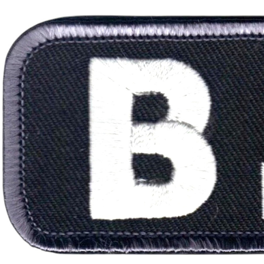 B+ POS Blood Type Patch Tactical ID 2" × 1" Hook Back, Embroidered
