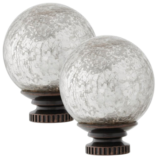 Home Decorators Collection Mercury Glass Sphere Curtain Rod Finials – Oil-Rubbed Bronze (Set of 2)