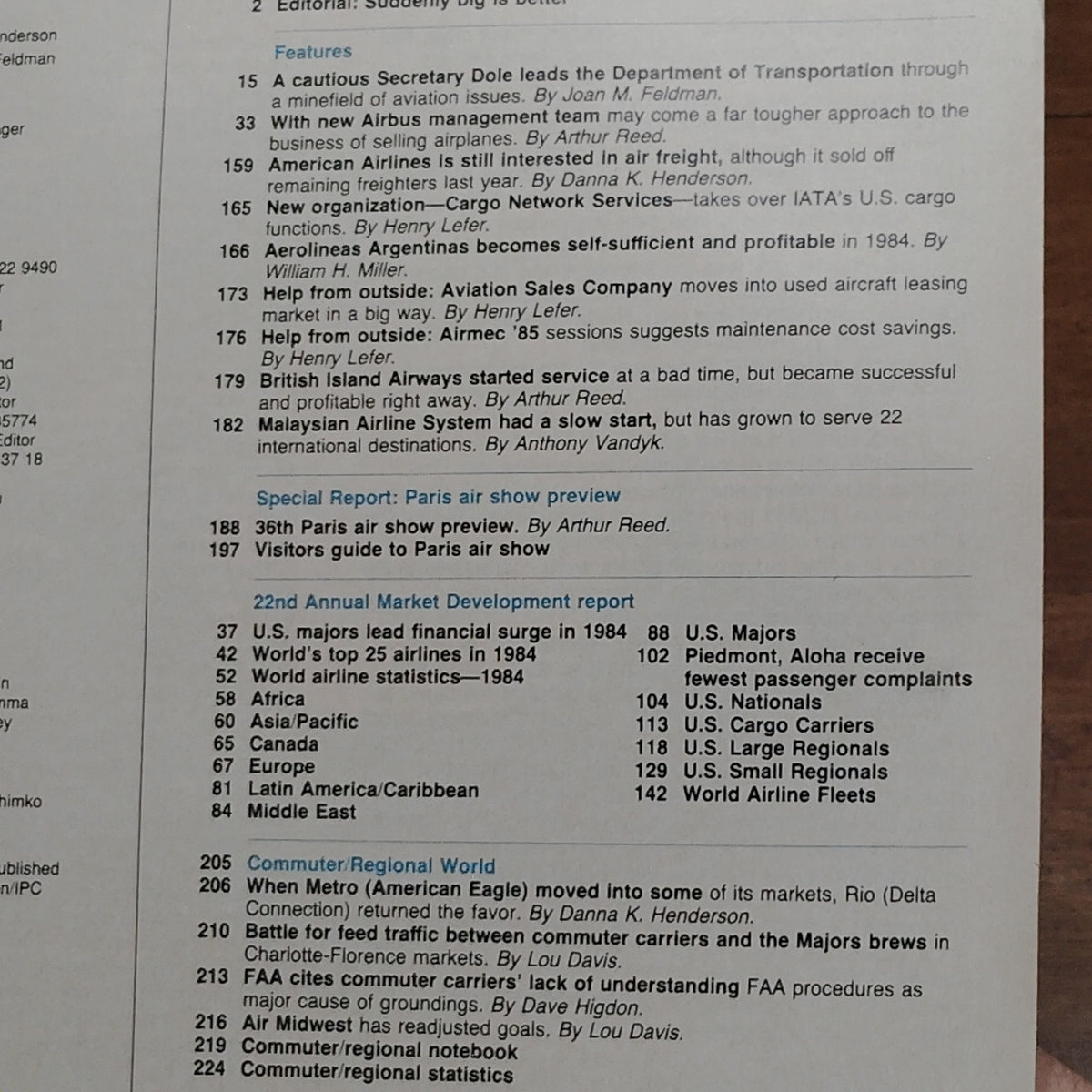 Air Transport World May 1985 Annual Market Development Pan Am Paris Air Show